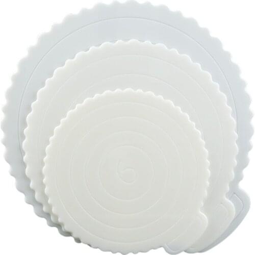 Reusable Plastic Cake Boards Round Square Mousse Cake Base Cupcake Dessert Tray for Home Wedding Birthday Party 4/6/8/10inch