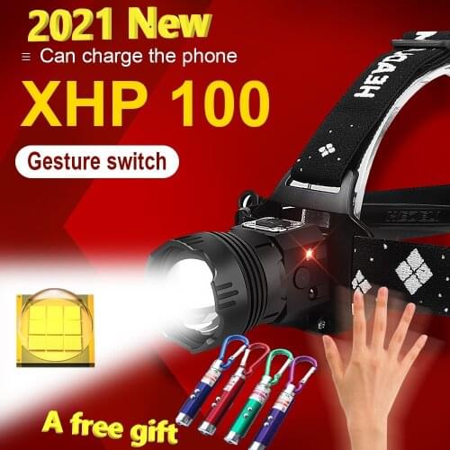 600000LM IR sensor powerful led headlight 18650 USB rechargeable headlamp Fishing head lamp waterproof head lantern torch lumen