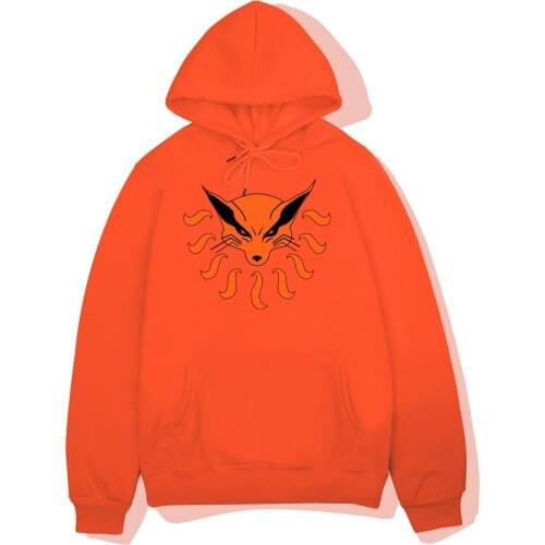 Mens Hoodie print Anime Nine Tails Japanese Cartoon Clothes Autumn Thicken Hooded Pullover Sweatshirt Harajuku Clothes Hot