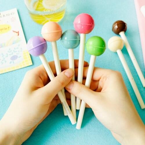 6pcs Sweet Lollipop gel pen set 0.5mm ballpoint Black color ink for writing study gift Novelty Stationery Office School F921