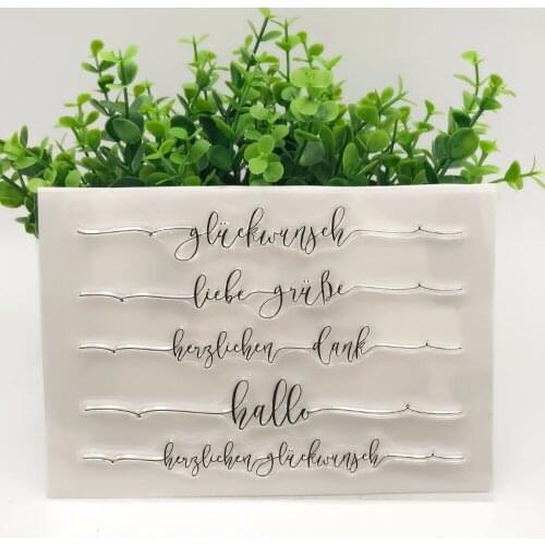 German letters Transparent Clear Silicone Stamp/Seal for DIY Scrapbooking/photo Album Decorative Clear Stamp Sheets