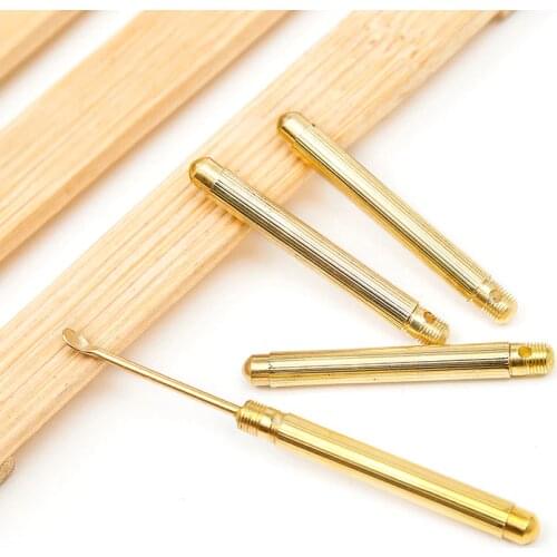 NEW Folding Type Golden Earwax Cleaner Portable Ear Wax Removal Tools Ear Spoon Attached A Key Ring
