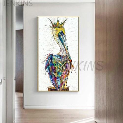 Pelicans Canvas Painting for Living Room Modern Abstract Animals canvas painting Posters Wall Art Prints Home Decoration Jenkins