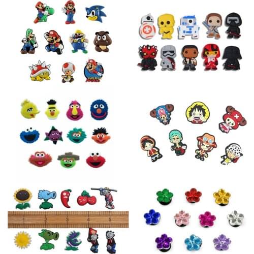 10pcs Cartoon Animated Game Characters Shoe Charms Accessories Decorations PVC Croc jibz Buckle for Kids Party Xmas Gifts