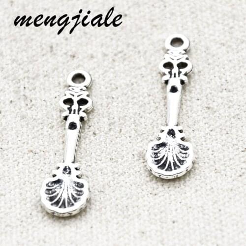 20pcs Tibetan Silver Plated Spoon Charms Alloy Metal Pendants For DIY Jewelry Accessories Making 33*9mm