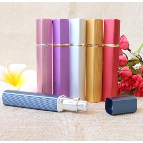 12ml Portable Mini Perfume Glass Bottle Travel Aluminum Spray Atomizer Empty Metal Atomiser Sprayer 12pcs/lot