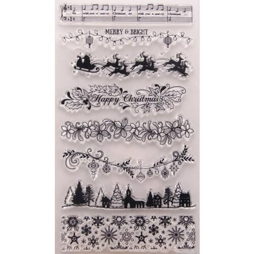Sleigh Snowflakes Clear Stamps Transparent Silicone Stamp for DIY Scrapbooking Paper Card Craft Tools