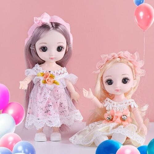 17cm BJD with 13 Movable Joints Princess Doll Bjd Doll Gift Box Set Play House Girl Toy Free Accessories