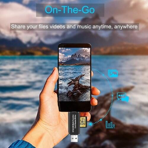 USB 2.0 3 in 1 Multi-function Card Reader 0307 SD Card TF Triplet OTG Smart Card Reader Adapter Cable New Kebidu Black