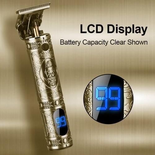 USB Rechargeable Hair Trimmer Electric Cordless Skeleton Hair Clipper Shaver Trimmer Men Barber Hair Cutting Machine Razor