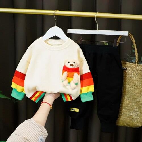 Spring Autumn Baby Girls Clothing Set Fashion Bear Print Clothing Toddler Girl Outfits Girl Birthday Kids Baby Clothing Sets