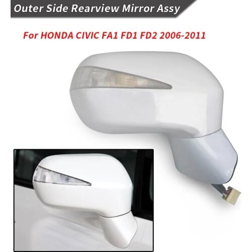 Outer Side Rearview Mirror Assy For HONDA CIVIC FA1 FD1 FD2 2006 2007 2008 2009 2010 2011 5-PINS LED 7-PINS Electric Folding