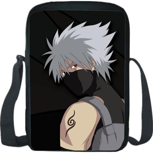 Japan Anime Shoulder Bags Uzumaki Sasuke Canvas Shoulder Bag Children Casual Messenger Sling Bags Crossbody Knapsack Kids Gifts
