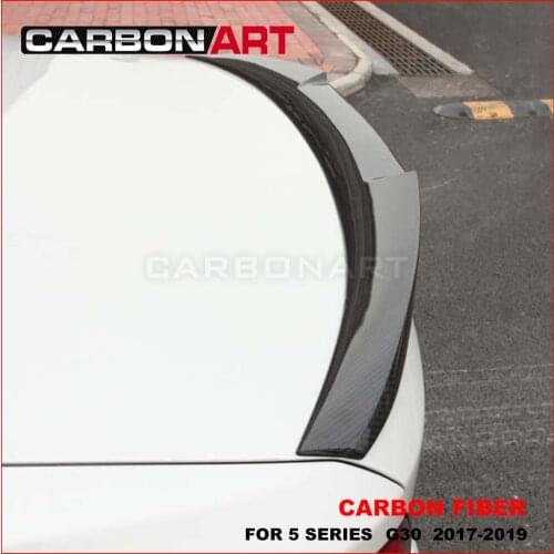 M4 Style Carbon Fiber Rear Spoiler Boot Wing for bm w 5 Series G30 & F90(M5) 2017-2022, Great Fitment, High Gloss Finish, UV-Cut