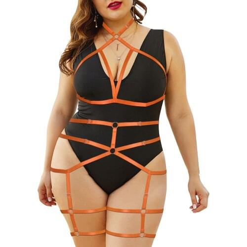 Strappy Harness for Women Sexy Body Cage Bralette Punk Fetish Lingerie Bondage Plus Size Pole Dance Festival Rave Garter Belt