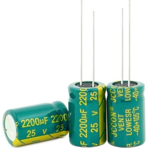 100PCS 25V 2200UF 2200UF 25V High frequency low resistance Electrolytic Capacitors Size:10*20MM best quality