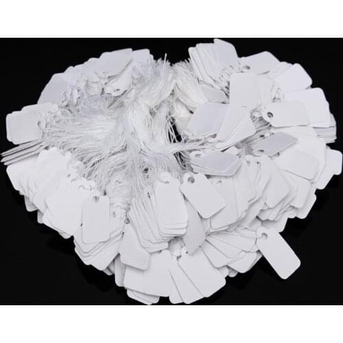 100Pcs Paper String Tags White Label Price Retail Jewelry Display Large Small