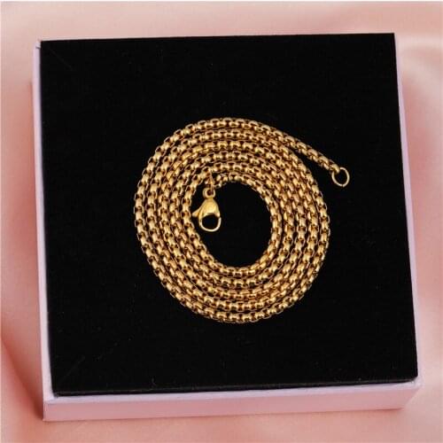 2Pcs/Lot Stainless steel Plating Real Gold Chains 60cm Lobster Clasp Chain For Matching Pendant Necklace Jewelry Accessories