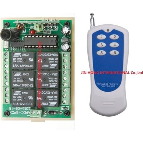 2016 NEW! DC12V 6 CH RF Wireless Remote Control Switch system #transmitter and receiver/Radio Controller )