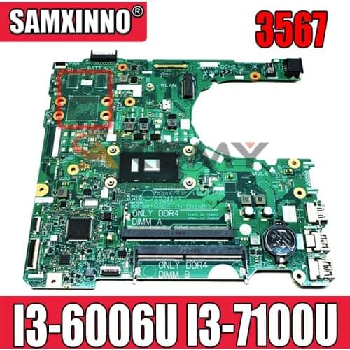 Akemy For DELL Inspiron 3567 Laptop Motherboard CN-0NP4RY 0NP4RY NP4RY DDR4 I3-6006U I3-7100U 15341-1 91N85