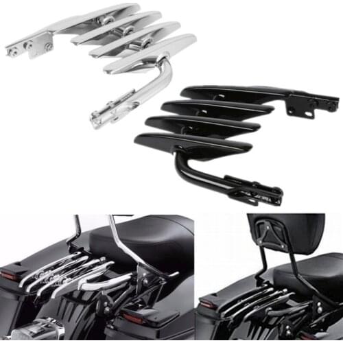 Motorcycle Stealth Luggage Rack for Harley Electra Glide Street Glide Road King FLHX FLHT Road Glide 1999-2008 black/chrome