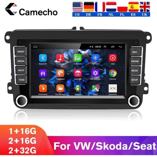 Camecho Android 8.1 2Din Radio Car Multimedia Player GPS For VW/Volkswagen/Golf/Polo/Tiguan/Passat/b7/b6/leon/Skoda/Octavia