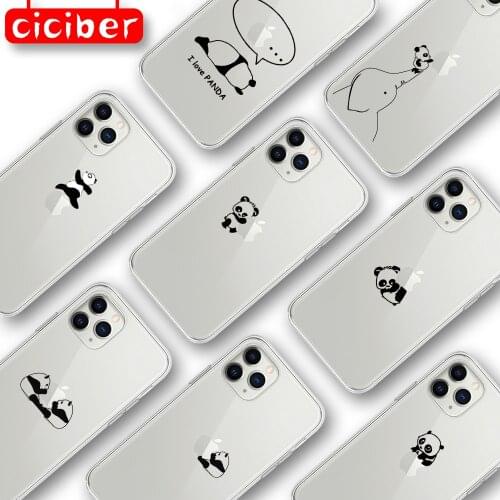 Pandas Phone Case for iPhone 11 case Off Soft TPU for iPhone 11 Pro XS MAX 8 7 6 6S Plus X XR 5S SE 2020 White Transparent Cover