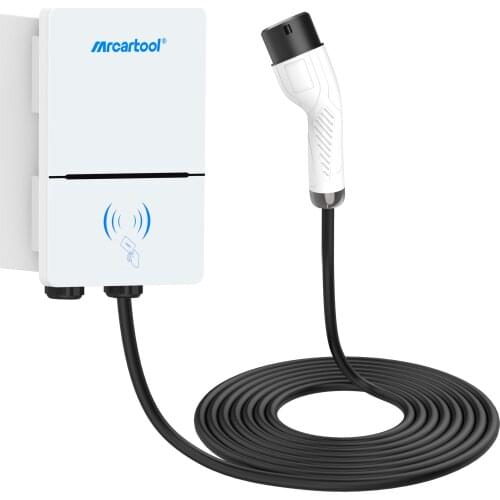 MRCARTOOL Home Electric Car Charger 1Phase 32A 7KW EV Charger Station 220V Type 2 Plug IEC61851-1 Support Dual-drive System Cars