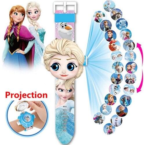 Frozen 2 Elsa pony mickey mouse Marvel Spiderman Ironman Childrens Watch toy Action Figures For Kids Princess Christmas Gift