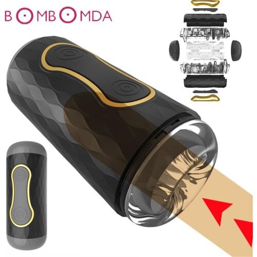 Electric Telescopic Masturbation Cup Sex Toys For Men Real Vagianl Pussy G spot Stimulation Sex Machine Erotic Sex Toys for Men