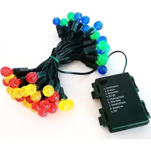 Battery Powered Pine Cone String Lights Outdoor Eight Function String Lights Christmas Bushes Decoration Ball String Lights