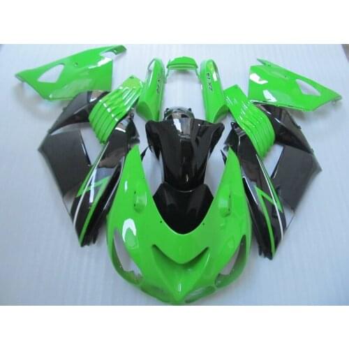 Customize Fairing kits for Kawasaki Injection mold ZX14R 2006 2007 2008-2011 green black ZX 14R 06-11 fairings set FT12