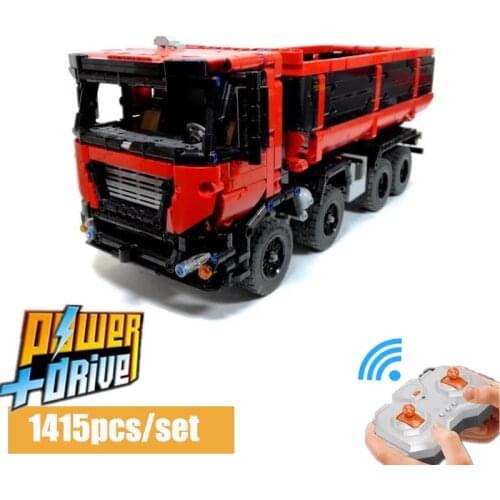 MOC Technic Series Power functions MOC-19929 8x4 Dump Truck Building Blocks Bricks birthday Christmas toy Gift