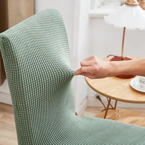 Plaid Polar Fleece Thickened One-piece Stretch Hotel Restaurant Chair Cover Anti-fouling Stool Cover Spandex Chair Cover