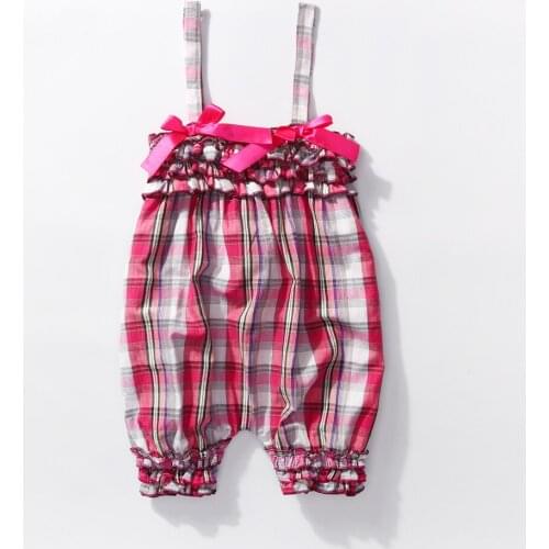 0 3 Month Girl Clothes Infantil 0-2y Newborn Infant Baby Girls piald Jumpsuit Children Pink Plaid Layette Bebe Girls Romper