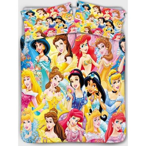 Beauty and the Beast Bedding set Single Size Belle Princess Quilt Duvet Covers for Kids Bedroom Decor Twin Bed Linens Queen set