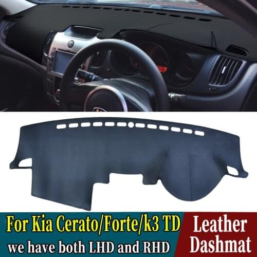 Leather Dashmat Dashboard Cover Pad Dash Mat Carpet Car-styling Accessories For Kia Cerato Forte k3 TD 2009 2010 2011 2012 RHD
