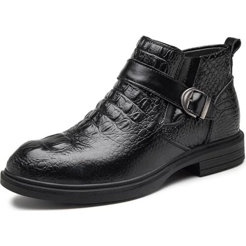 Mens Winter Boots Leather Fashion Boot Shoes 2020 Mens Ankle Fur Boots Winter Mens Shoes Plus Size 37-47