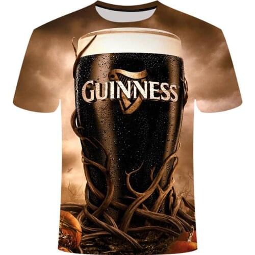2020 Novelty 3D t shirt Men Cans of beer Printed Hip Hop Crewneck short Sleeve Men/Women t-shirt tee tops Loose big yards