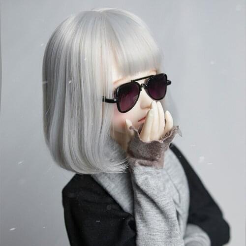 1/3 1/4 1/6 Bjd Wig High Temperature Sliver Gray Wire Bjd Wig SD For BJD Doll Wig Hair