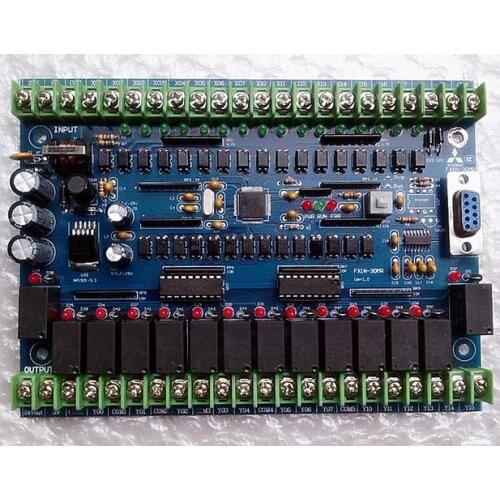 Free shipping PLC industrial control board FX1N/2N 30MR / 30MT module , download online monitoring power keep text
