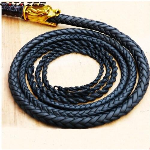 Catazer Pure Cowhide Ringing Whip Top Unicorn Whip Martial Art Whip Shepherd Kungfu Wushu Whip Self Defence Outdoor Fitness