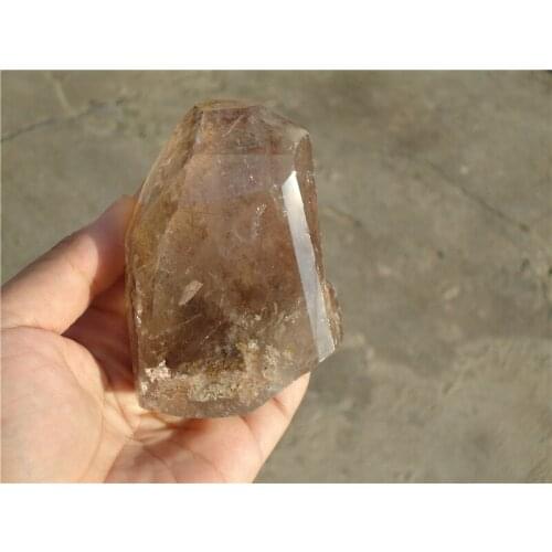 RAINBOW!! 355G NATURAL SMOKY CLEAR QUARTZ CRYSTAL SPECIMEN LA1046