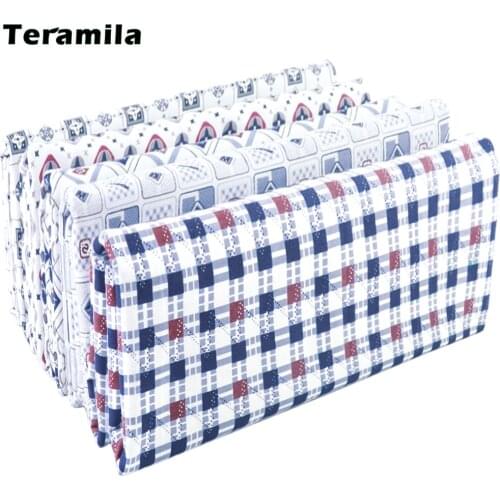Teramila Brand Design Scotch Plaids Printed Patchwork Cloth Cotton 100% Meters Fabrics for Sewing Bedding Quilting Needlework