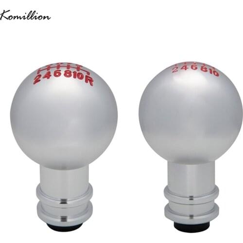 Universal Car Shift Knob 10 Speed Aluminium Alloy Silver Manual Lever Handbrake Covers for Audi Bmw Honda Mini Interior Parts