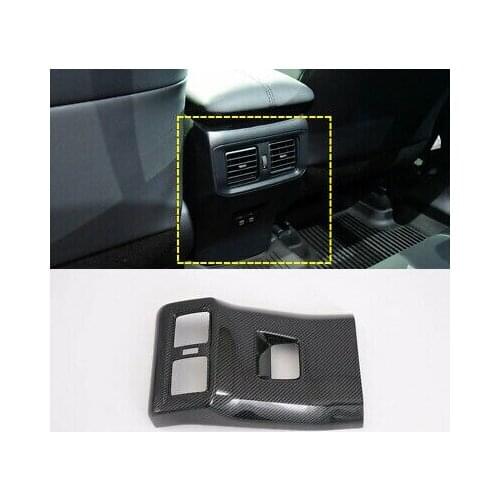 Carbon Fiber Look Interior Rear Air Condition Vent Cover For Toyota RAV4 19 - 20