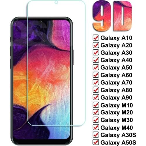 9D Protective Glass For Samsung Galaxy A10 A20 A30 A40 A50 A60 A70 A80 A90 Tempered Glass M10 M20 M30 M40 Screen Protector Film