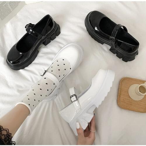 Women white Shoes Harakuju Lolita JK Student Sweet Girls Mary Jane Shoes Japanese High Heels Round Toe Platform Shoes Pumps