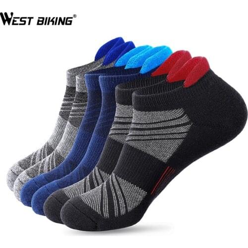 WEST BIKING Sport Socks Men Breathable Cycling Socks Soft Quick-Dry Elastic Non-Slip Running Hiking Fitness Bicycle Running Sock