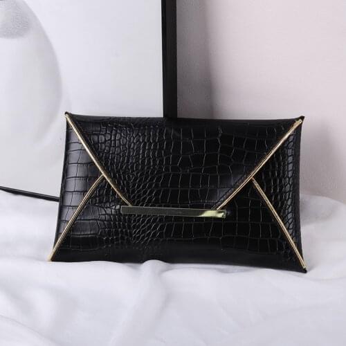 Women Popular Alligator Snake Pattern Purse Small Soft PU Leather Envelope Bags Horizontal Square Clutch Bags